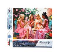 Figured’Art Diamond Painting Broderie Diamant 40x50cm Toile Entière Roulée avec Strass Perles Carrés - Toast des Divas au Jardin - Kit Complet 5D DIY Activité Manuelle Loisirs Créatifs Adultes