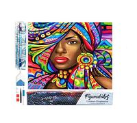 Figured’Art Diamond Painting Broderie Diamant 40x50cm Toile Entière Roulée avec Strass Perles Carrés - Femme Exotique - Kit Complet 5D DIY Activité Manuelle Loisirs Créatifs Adultes