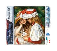 Figured’Art Diamond Painting Broderie Diamant 40x50cm Toile Entière Roulée avec Strass Perles Carrés - Jeunes Filles Lisant - Renoir - Kit Complet 5D DIY Activité Manuelle Loisirs Créatifs Adultes