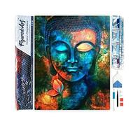 Figured’Art Diamond Painting Broderie Diamant 40x50cm Toile Entière Roulée avec Strass Perles Carrés - Buddha - Kit Complet 5D DIY Activité Manuelle Loisirs Créatifs Adultes