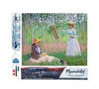 Figured’Art Diamond Painting Broderie Diamant 40x50cm Toile Entière Roulée avec Strass Perles Carrés - Dans les bois de Giverny Monet - Kit Complet 5D DIY Activité Manuelle Loisirs Créatifs Adultes