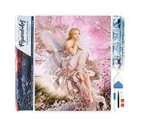 Figured’Art Diamond Painting Broderie Diamant 40x50cm Toile Entière Roulée avec Strass Perles Carrés - Jolie Fée - Kit Complet 5D DIY Activité Manuelle Loisirs Créatifs Adultes