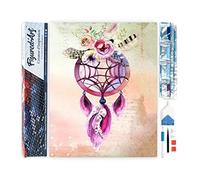 Figured’Art Diamond Painting Broderie Diamant 40x50cm Toile Entière Roulée avec Strass Perles Carrés - Attrapeur de rêves - Kit Complet 5D DIY Activité Manuelle Loisirs Créatifs Adultes