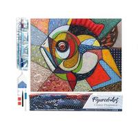 Figured’Art Diamond Painting Broderie Diamant 40x50cm Toile Entière Roulée avec Strass Perles Carrés - Poisson Design - Kit Complet 5D DIY Activité Manuelle Loisirs Créatifs Adultes