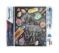 Figured’Art Diamond Painting Broderie Diamant 40x50cm Toile Entière Roulée avec Strass Perles Carrés - Affiche cuisine - Kit Complet 5D DIY Activité Manuelle Loisirs Créatifs Adultes