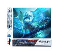 Figured’Art Diamond Painting Broderie Diamant 40x50cm Toile Entière Roulée avec Strass Perles Carrés - Dragon - Kit Complet 5D DIY Activité Manuelle Loisirs Créatifs Adultes