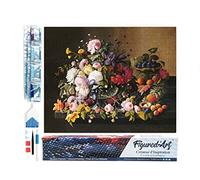 Figured’Art Diamond Painting Broderie Diamant 40x50cm Toile Entière Roulée avec Strass Perles Carrés - Fleurs et Fruits Severin Roesen - Kit Complet 5D DIY Activité Manuelle Loisirs Créatifs Adultes