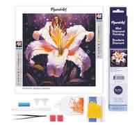 Figured’Art Mini Diamond Painting Broderie Diamant 25x25cm Toile Entière Roulée avec Perles Rondes - Épanouissement de Lys - Kit Complet DIY Activité Manuelle Loisirs Créatifs Adultes