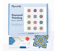 Figured’Art Mini Série Diamond Painting - Coffret Premium 12 toiles de 15x15cm Mandalas - Broderie Diamant avec Strass Carrés - Kit Complet 5D DIY Activité Manuelle Loisirs Créatifs Adultes