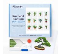 Figured’Art Mini Série Diamond Painting - Coffret Premium 12 toiles de 15x18cm Plantes 3 - Broderie Diamant avec Strass Carrés - Kit Complet 5D DIY Activité Manuelle Loisirs Créatifs Adultes
