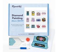 Figured’Art Mini Série Diamond Painting - Coffret Premium 12 toiles de 15x18cm Vintage - Broderie Diamant avec Strass Carrés - Kit Complet 5D DIY Activité Manuelle Loisirs Créatifs Adultes