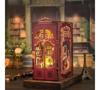 Figured'Art Book Nook Kit - La Bibliothèque de la Sagesse - Maquette à Construire avec Lumières LED - Diorama 3D DIY Serre-Livre pour Bibliothèque et Décoration Maison Miniature - Marque Française