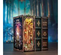 Figured'Art Book Nook Kit - La Grâce de la Forêt - Maquette à Construire avec Lumières LED - Diorama 3D DIY Serre-Livre pour Bibliothèque et Décoration Maison - Monde Miniature - Marque Française