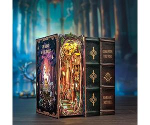 Figured'Art Book Nook Kit - La Grâce de la Forêt - Maquette à Construire avec Lumières LED - Diorama 3D DIY Serre-Livre pour Bibliothèque et Décoration Maison - Monde Miniature - Marque Française