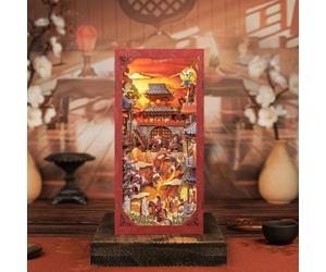 Figured'Art Book Nook Kit - La Légende de Mulan - Maquette à Construire avec Lumières LED - Diorama 3D DIY Serre-Livre pour Bibliothèque et Décoration Maison - Monde Miniature - Marque Française