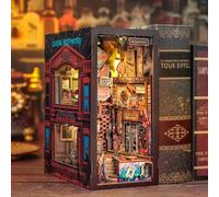 Figured'Art Book Nook Kit - Le Dernier Adieu - Maquette à Construire avec Lumières LED - Diorama 3D DIY Serre-Livre pour Bibliothèque et Décoration Maison - Monde Miniature - Marque Française