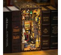 Figured'Art Book Nook Kit - Le Pharmacien Magique - Maquette à Construire avec Lumières LED - Diorama 3D DIY Serre-Livre pour Bibliothèque et Décoration Maison - Monde Miniature - Marque Française
