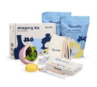 Figured'Art Kit de Poterie Adulte avec Argile Premium Autodurcissante 2kg Sans Cuisson pour Débutants, Séchage à l'Air Libre