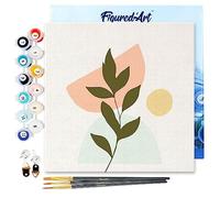 Figured'Art Mini Peinture par Numéro Adulte 20x20cm avec cadre Plante 4 - Petit Format Kit de Loisir Créatif DIY Numéro d'Art Complet