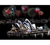 Figured'Art Peinture à Gratter format A3 (29.7x42cm) - Sydney en Australie - Kit Complet de Scratch Painting Carte à Gratter