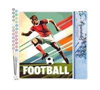 Figured'Art Peinture par Numéro Adulte Affiche sportive Football - Activité Manuelle Kit de Loisir Créatif DIY Numéro d'Art Complet - 40x50cm sans châssis en bois