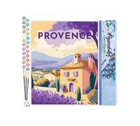 Figured'Art Peinture par Numéro Adulte Affiche Vintage Provence - Kit de Loisir Créatif DIY Numéro d'Art - 40x50cm sans châssis