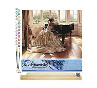 Figured'Art Peinture par Numéro Adulte Ambition d'une jeune pianiste - Activité Manuelle Kit de Loisir Créatif DIY Numéro d'Art Complet - 40x50cm avec châssis en bois à monter