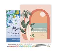 Figured'Art Peinture par Numéro Adulte avec Cadre Arche vers la mer - Activité Manuelle Kit de Loisir Créatif DIY Numéro d'Art Complet - 40x50cm toile tendue sur châssis