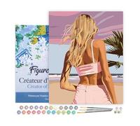 Figured'Art Peinture par Numéro Adulte avec Cadre Beauté au crépuscule - Activité Manuelle Kit de Loisir Créatif DIY Numéro d'Art Complet - 40x50cm toile tendue sur châssis