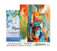 Figured'Art Peinture par Numéro Adulte avec Cadre Beauté en couleurs - Activité Manuelle Kit de Loisir Créatif DIY Numéro d'Art Complet - 40x50cm toile tendue sur châssis
