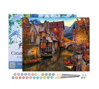 Figured'Art Peinture par Numéro Adulte avec Cadre Canaux Chaleureux - Activité Manuelle Kit de Loisir Créatif DIY Numéro d'art Complet - 40x50cm Toile tendue sur châssis