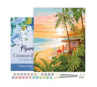 Figured'Art Peinture par Numéro Adulte avec Cadre Club de surf - Activité Manuelle Kit de Loisir Créatif DIY Numéro d'Art Complet - 40x50cm toile tendue sur châssis