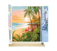 Figured'Art Peinture par Numéro Adulte avec Cadre Club de surf - Activité Manuelle Kit de Loisir Créatif DIY Numéro d'Art Complet - 40x50cm avec châssis en bois à monter