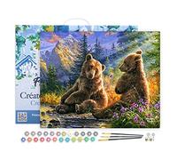 Figured'Art Peinture par Numéro Adulte avec Cadre Couple d'ours - Activité Manuelle Kit de Loisir Créatif DIY Numéro d'Art Complet - 40x50cm toile tendue sur châssis