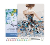 Figured'Art Peinture par Numéro Adulte avec Cadre Danseuse Classique de dos - Activité Manuelle Kit de Loisir Créatif DIY Numéro d'Art Complet - 40x50cm toile tendue sur châssis
