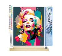 Figured'Art Peinture par Numéro Adulte avec Cadre Diva Abstraite - Activité Manuelle Kit de Loisir Créatif DIY Numéro d'Art Complet - 40x50cm avec châssis en bois à monter