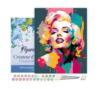 Figured'Art Peinture par Numéro Adulte avec Cadre Diva Abstraite - Activité Manuelle Kit de Loisir Créatif DIY Numéro d'Art Complet - 40x50cm toile tendue sur châssis