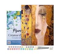 Figured'Art Peinture par Numéro Adulte avec Cadre Gustav Klimt - Activité Manuelle Kit de Loisir Créatif DIY Numéro d'Art Complet - 40x50cm toile tendue sur châssis