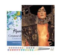 Figured'Art Peinture par Numéro Adulte avec Cadre Gustav klimt Judith - Activité Manuelle Kit de Loisir Créatif DIY Numéro d'Art Complet - 40x50cm toile tendue sur châssis