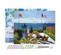 Figured'Art Peinture par Numéro Adulte avec Cadre La terrasse à Sainte-Adresse - Monet - Activité Manuelle Kit de Loisir Créatif DIY Numéro d'Art Complet - 40x50cm toile tendue sur châssis