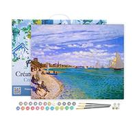 Figured'Art Peinture par Numéro Adulte avec Cadre Régates à Sainte-Adresse - Monet - Activité Manuelle Kit de Loisir Créatif DIY Numéro d'Art Complet - 40x50cm toile tendue sur châssis