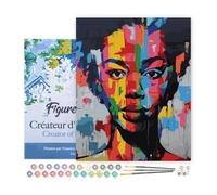 Figured'Art Peinture par Numéro Adulte avec Cadre Street Art Femme - Activité Manuelle Kit de Loisir Créatif DIY Numéro d'Art Complet - 40x50cm toile tendue sur châssis
