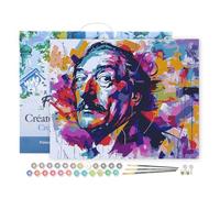 Figured'Art Peinture par Numéro Adulte avec Cadre Street Art Moustache - Activité Manuelle Kit de Loisir Créatif DIY Numéro d'Art Complet - 40x50cm toile tendue sur châssis