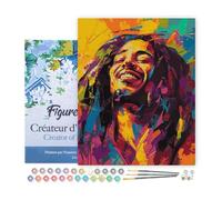 Figured'Art Peinture par Numéro Adulte avec Cadre Street Art Reggae - Activité Manuelle Kit de Loisir Créatif DIY Numéro d'Art Complet - 40x50cm toile tendue sur châssis