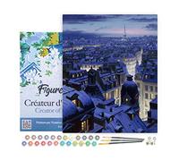 Figured'Art Peinture par Numéro Adulte avec Cadre Toits de Paris - Activité Manuelle Kit de Loisir Créatif DIY Numéro d'art Complet - 40x50cm Toile tendue sur châssis