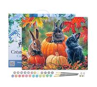 Figured'Art Peinture par Numéro Adulte avec Cadre Trio de lapins - Activité Manuelle Kit de Loisir Créatif DIY Numéro d'Art Complet - 40x50cm toile tendue sur châssis