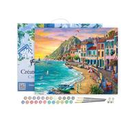 Figured'Art Peinture par Numéro Adulte avec cadre Vacances à la Plage - Kit DIY Numéro d'Art - 40x50cm toile tendue sur châssis