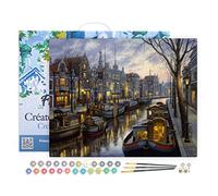 Figured'Art Peinture par Numéro Adulte avec Cadre Vie sur le canal - Activité Manuelle Kit de Loisir Créatif DIY Numéro d'Art Complet - 40x50cm toile tendue sur châssis