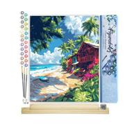 Figured'Art Peinture par Numéro Adulte avec Cadre Village de surf - Activité Manuelle Kit de Loisir Créatif DIY Numéro d'Art Complet - 40x50cm avec châssis en bois à monter