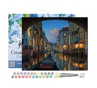 Figured'Art Peinture par Numéro Adulte avec Cadre Visite du canal de Venise - Activité Manuelle Kit de Loisir Créatif DIY Numéro d'Art Complet - 40x50cm toile tendue sur châssis
